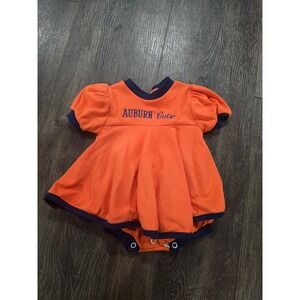 Little King Auburn Tigers Baby Girl Dress Bodysuit Orange Navy 12M Made in USA